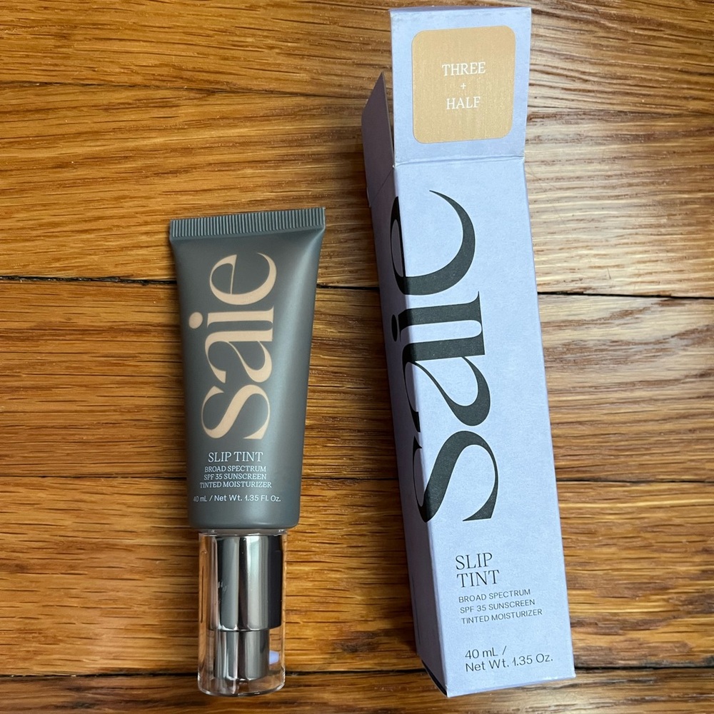 NEW Saie Slip Tint Three + Half Tinted Moisturizer SPF 35